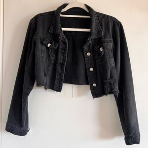Jeans crop top jacket XS